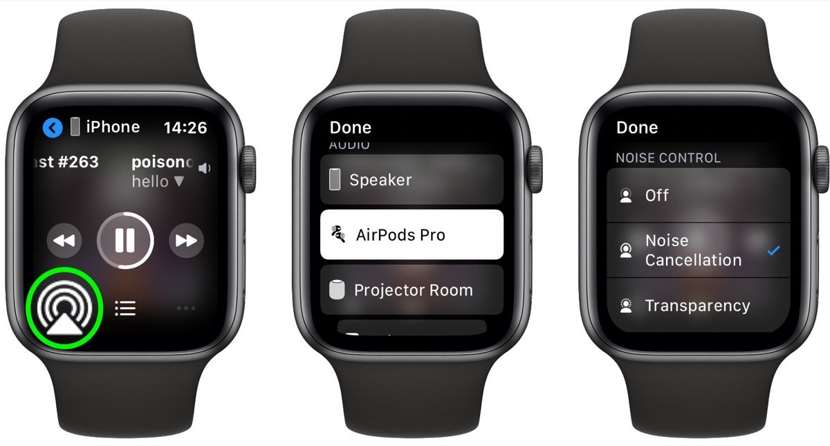 Mẹo Truy cập kiểm soát tiếng ồn Airpod ngay trên Apple Watch
