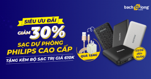 Sạc dự phòng cao cấp Philips giảm đến 30% tặng kèm bộ sạc trị giá 610.000đ