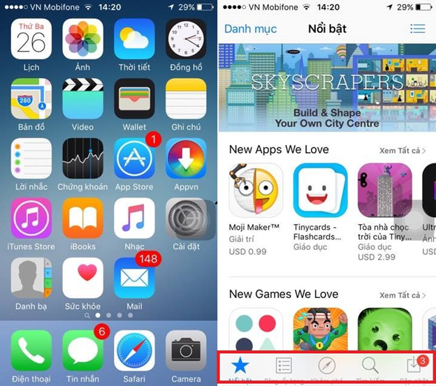Chợ ứng dụng Google Play và App Store có gì khác