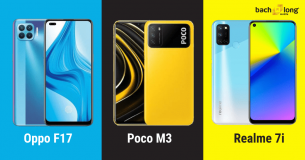 Poco M3, Oppo F17 và Realme 7i: So sánh thông số kĩ thuật