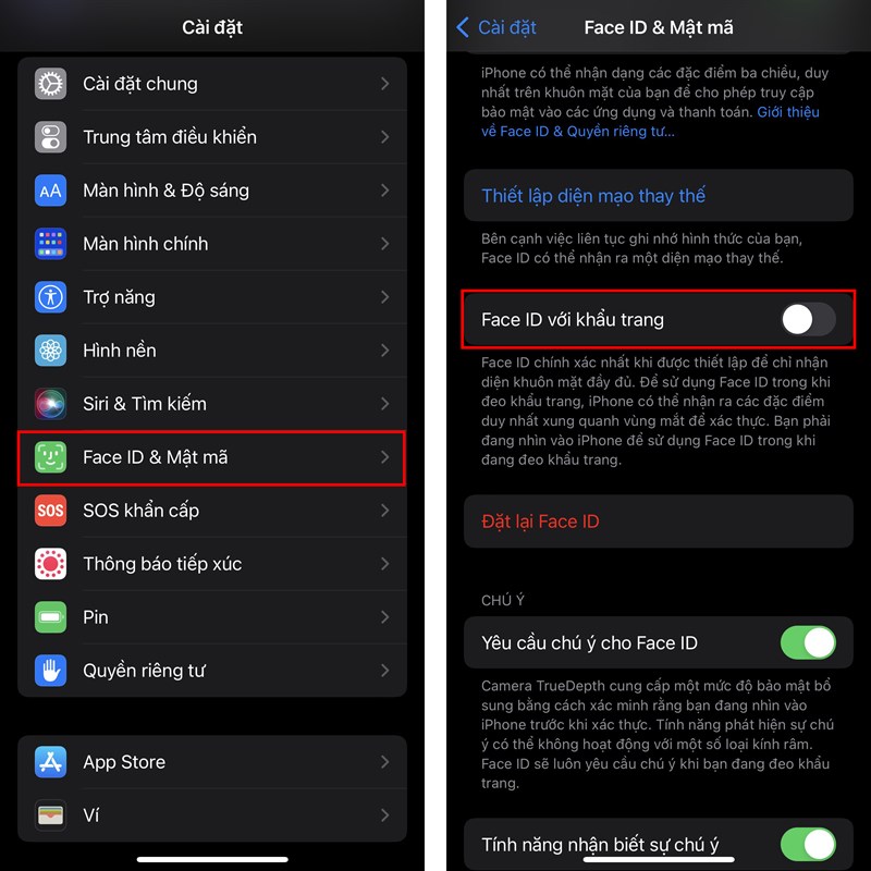 Cách mở khóa Face ID khi đeo khẩu trang