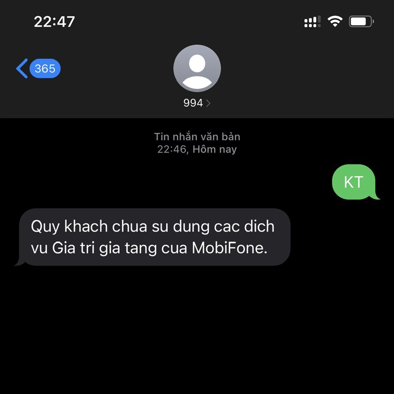 Kiểm tra dịch vụ đang sử dụng ở mạng Mobifone