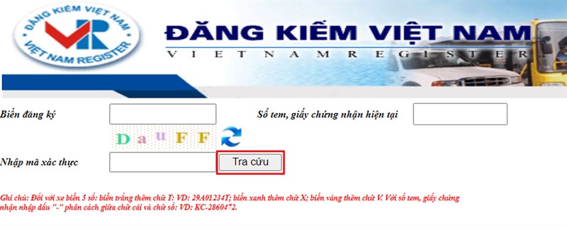 Cách tra cứu phạt nguội thông qua Website Cục Đăng kiểm Việt Nam