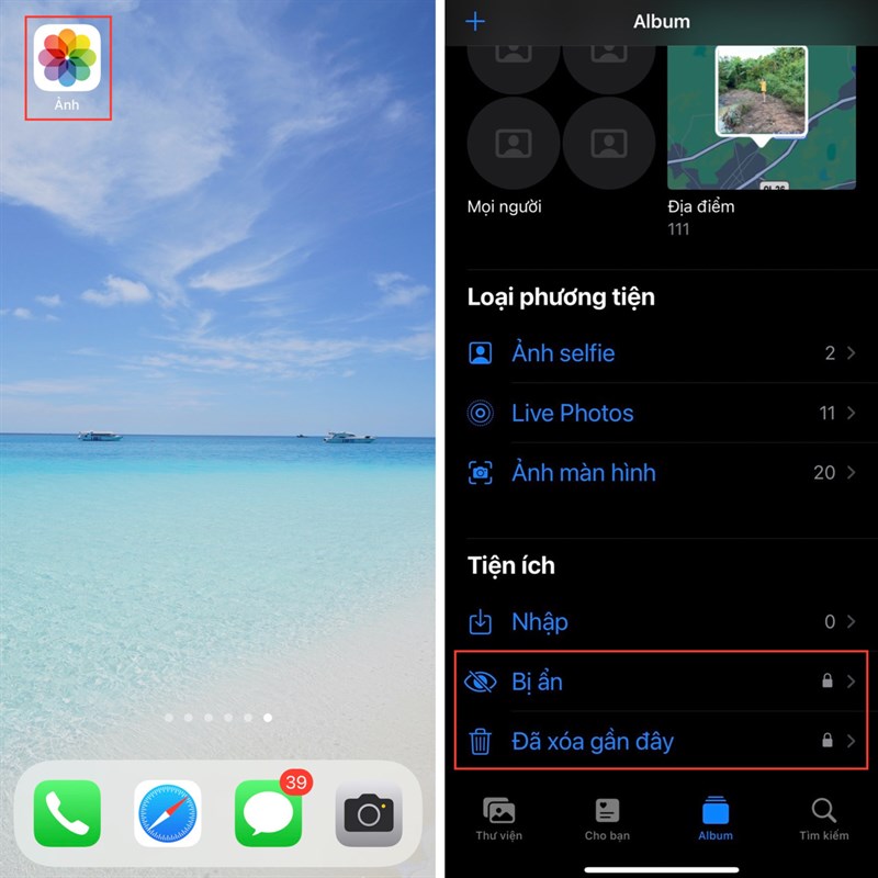 Cách khóa album ảnh bằng Face ID trên iPhone