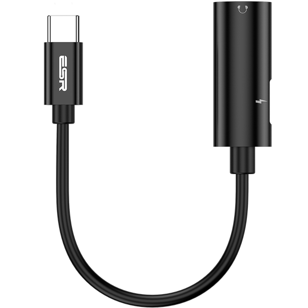 Hub ESR 2 In 1 Type-C To Headphone  3.5 Black