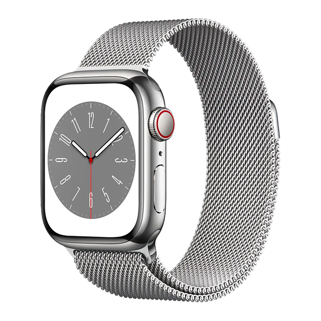 Apple Watch Series 8 (LTE) 41mm Viền Thép, Dây Thép Chính Hãng