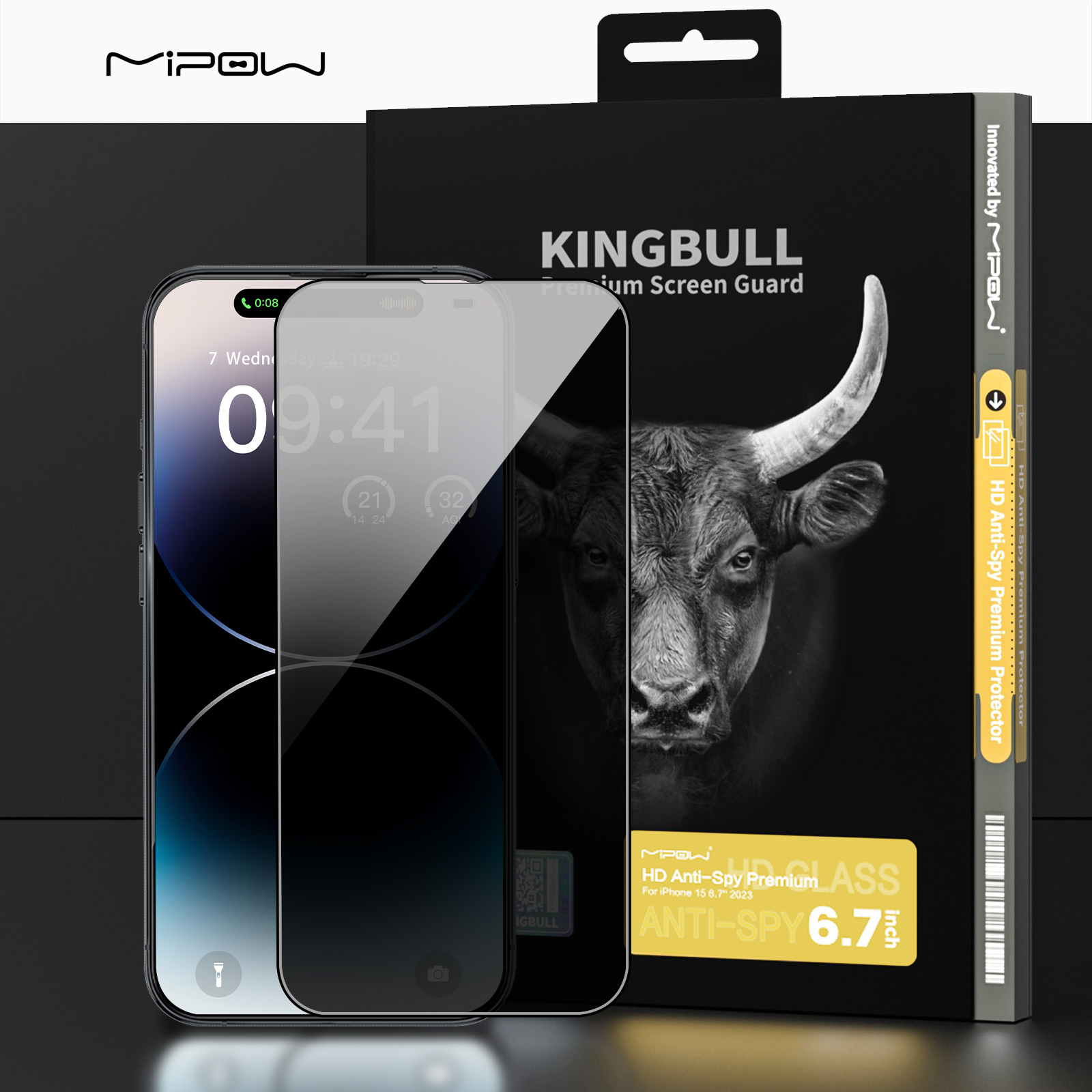 Cường Lực Chống Nhìn Trộm Mipow Kingbull IPhone 15 Plus